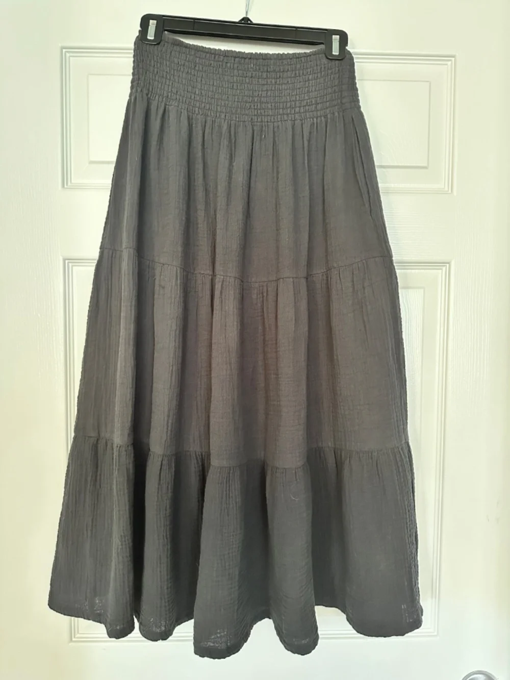 Marine Layer Corrine Double Cloth Maxi Skirt, Black.